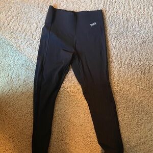 PINK Victoria's Secret Black Leggings with White Logo